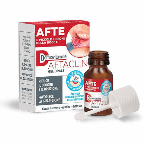 Aftaclin gel orale 7 ml contro dolore e brucione senza zucchero e senza glutine