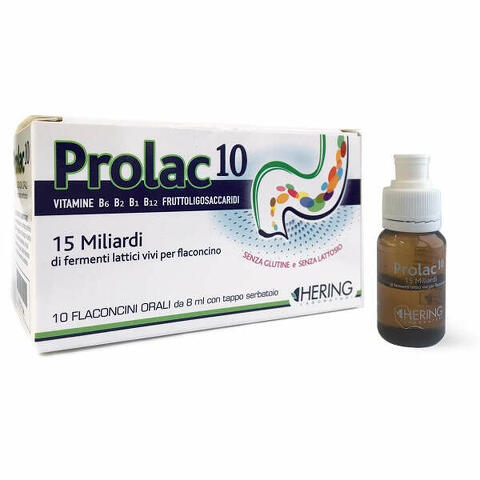 Prolac10 fermenti lattici 15 miliardi 10 flaconcini 8 ml