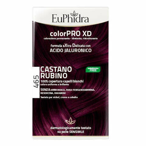Colorpro xd 465 cast rubino gel colorante capelli in flacone + attivante + balsamo + guanti