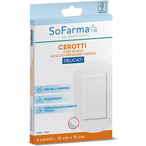 Cerotto delicato 10x15 cm 4 pezzi piu'