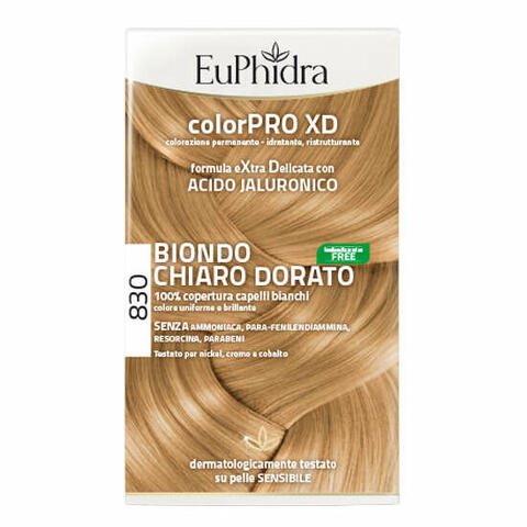 Colorpro xd 830 biondo chiaro dorato gel colorante capelli in flacone + attivante + balsamo + guanti
