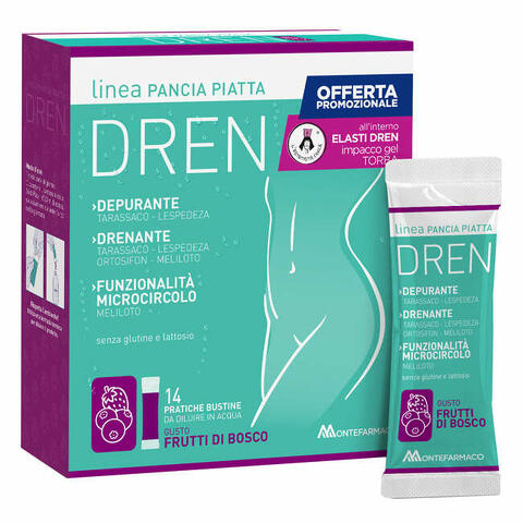 Pancia piatta dren  14 bustine stick pack + torba drenante