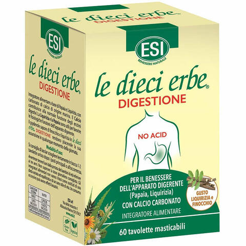 Le dieci erbe digestione no acid 60 tavolette masticabili