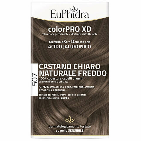 Colorpro xd 507 castano chiaro naturale f colore + attivante + balsamo + cuffia + guanti