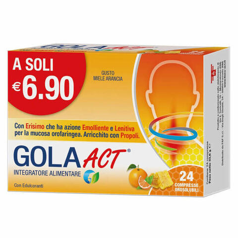 Gola act miele arancia 24 compresse orosolubili