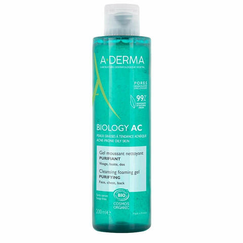 Aderma biology ac gel detergente schiumogeno purificante 200 ml