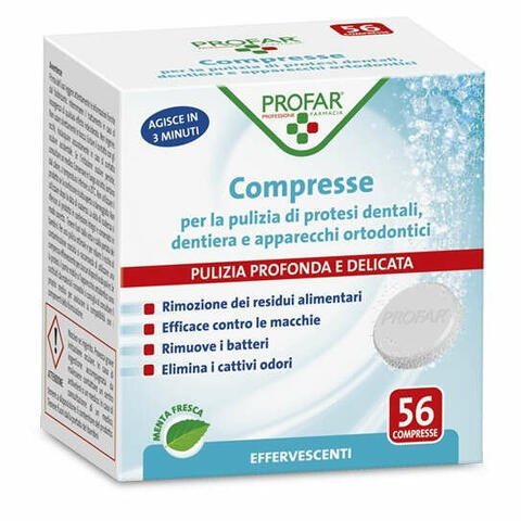 Compresse pulizia protesi dentali-dentiera-apparecchi ortodontici 56 pezzi