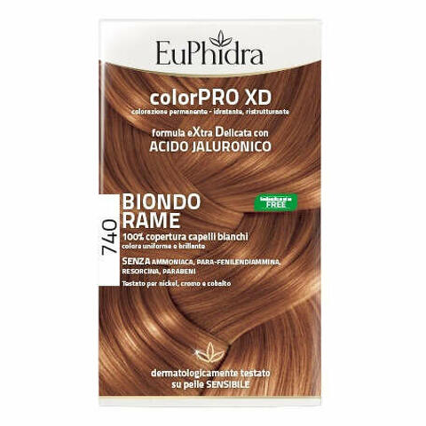 Colorpro xd 740 biondo rame gel colorante capelli in flacone + attivante + balsamo + guanti