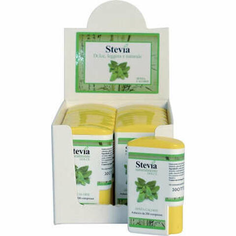 Stevia edulcorante 200 compresse display contenente 14 dispenser