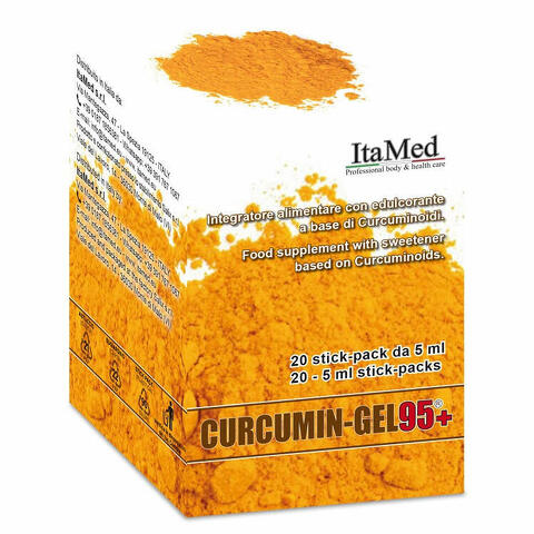 Curcumin gel 95+ 20 bustine stick pack monodose da 5 ml aroma lampone