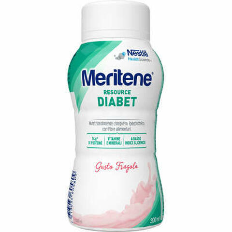 Meritene resource diabet fragola alimento iperproteico 28 vitamine e minerali 200 ml