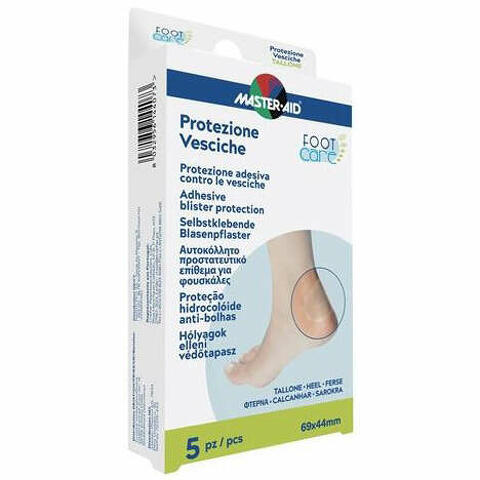 Idrocolloide master-aid footcare vesciche tallone 69x44 mm 5 pezzi a1