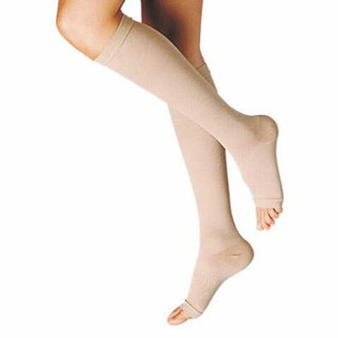 Gambaletto terapeutico  a compressione decrescente kkl1 punta aperta beige unisex 2 1 paio