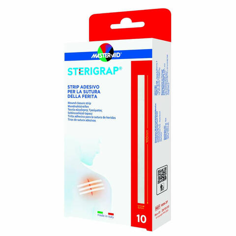 Master-aid sterigrap strip adesivo sutura ferite 100x6 mm 10 pezzi