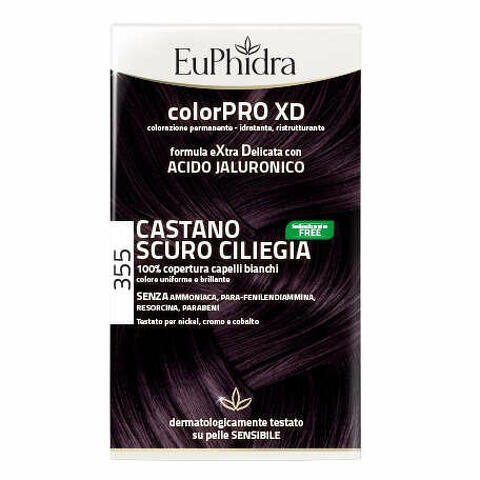 Colorpro xd 355 castano scuro ciliegia gel colorante capelli in flacone + attivante + balsamo + guanti