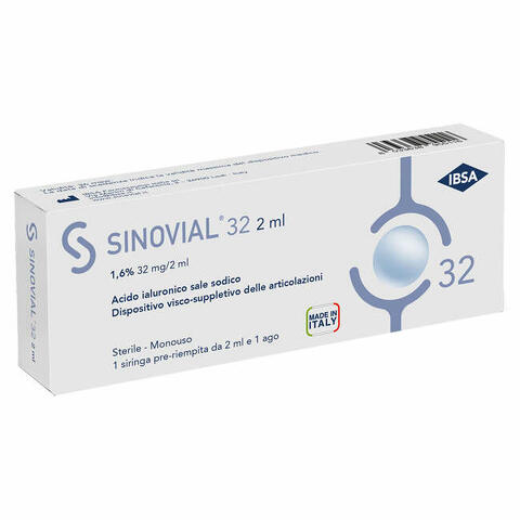 Siringa intra-articolare  32 acido ialuronico sale sodico 1,6% 32mg/2ml 2ml + ago 21 gauge