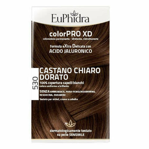 Colorpro xd 530 castano chiaro dorato gel colorante capelli in flacone + attivante + balsamo + guanti