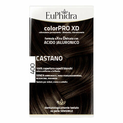 Colorpro xd 400 castano gel colorante capelli in flacone + attivante + balsamo + guanti
