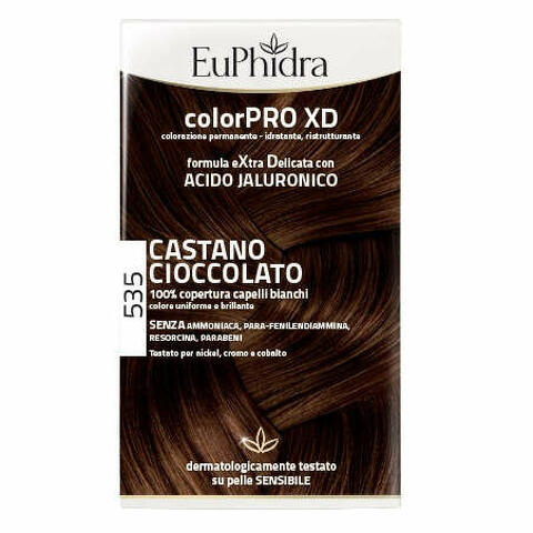 Colorpro xd 535 castano cioccolato gel colorante capelli in flacone + attivante + balsamo + guanti