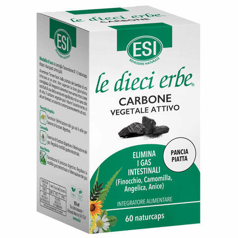 Le dieci erbe carbone vegetale attivo 60 naturcaps