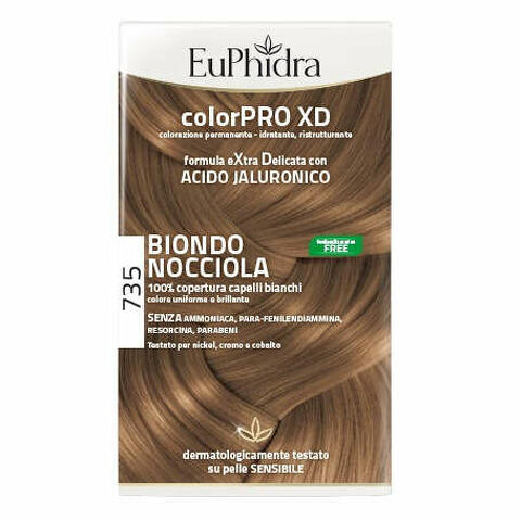 Colorpro xd 735 biondo nocciola gel colorante capelli in flacone + attivante + balsamo + guanti