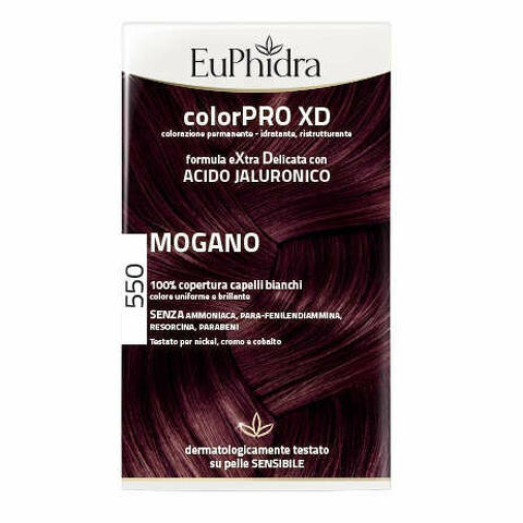 Colorpro xd 550 mogano gel colorante capelli in flacone + attivante + balsamo + guanti