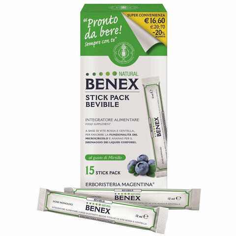 Benex bevibile 15 stick da 12 ml taglio prezzo