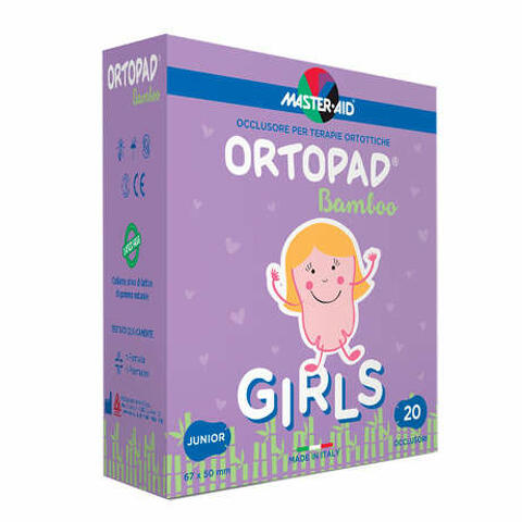 Cerotto oculare ortopad cotton girls occlusore per terapie ortottiche 5,4x7,6 cm 20 pezzi