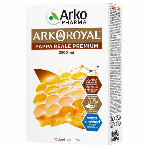 Arkoroyal pappa reale 2500 mg senza zucchero 10 fiale