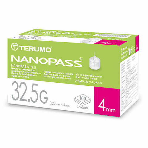 Ago per penna da insulina nanopass 32,5 gauge lunghezza 4 mm 100 pezzi