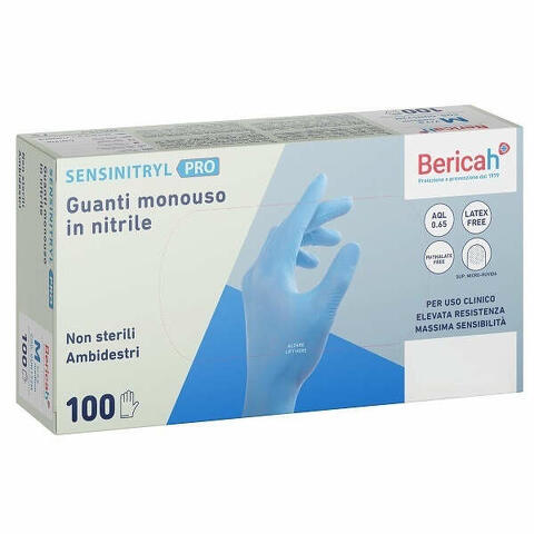 Guanto monouso sensinitryl pro in nitrile large 100 pezzi