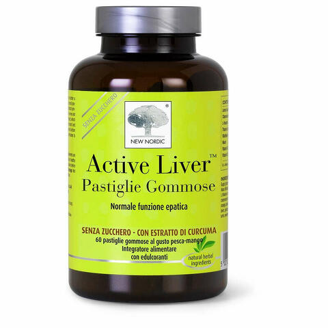 Active liver 60 pastiglie gommose senza zucchero gusto pesca/mango