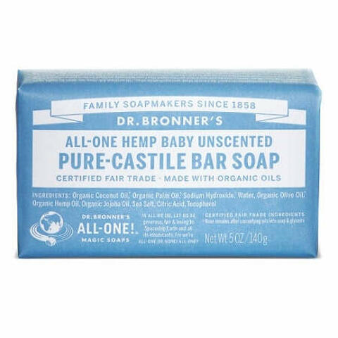 Dr bronner's bar soap unscented 140 g