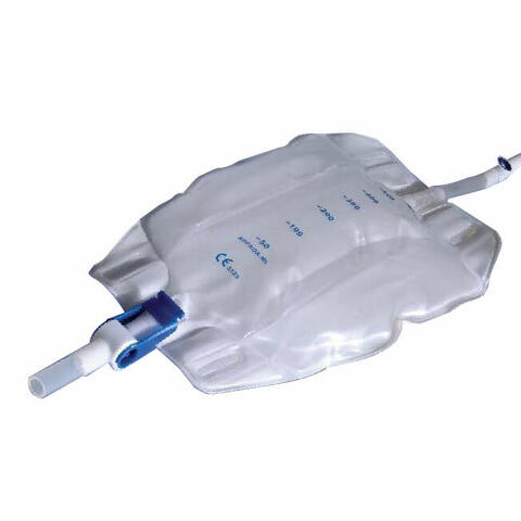 Sacca di drenaggio da gamba per incontinenza a tre camere comfort 500cc sterile in pvc lato pelle ricoperto in tessuto non tessuto con tubo dritto 30cm 8 pezzi