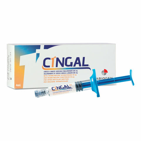 Siringa preriempita intra articolare cingal 4 ml 22mg/ml acido reticolato con 4,5 mg/ml triamcinolone esacetonide