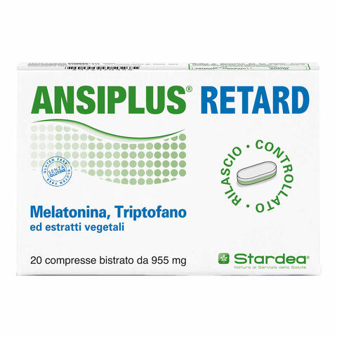 Ansiplus retard melatonina 20 compresse bistrato fast slow 955 mg