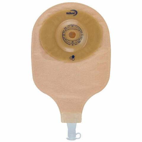 Sacca per urostomia trasparente ritagliabile  convex uro midi con miele di manuka diametro 13-48 mm inizio convessita' 48 mm 10 pezzi