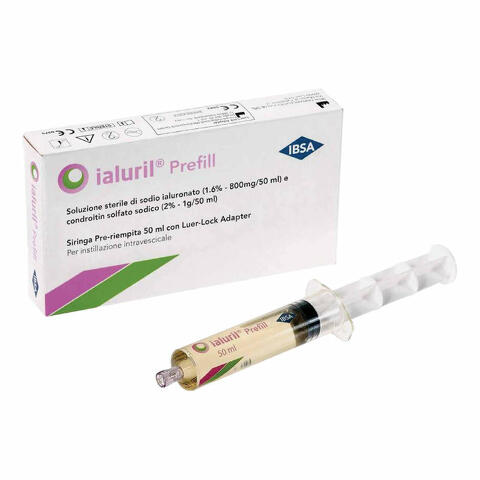 Siringa intra-vescicale  prefill acido ialuronico 1,6% preriempita 50 ml con adattatore luer lock + ialuadapter