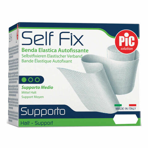 Benda elastica autoaderente pic self fix per fissaggio facile con microparticelle in lattice che facilitano l'aderenza su se stessa misura 10x20cm