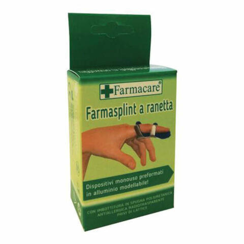 Stecca per frattura dita a ranetta farmasplint misura media in alluminio modellabile con imbottitura in spugna poliuretanica antiallergica. radiotrasparente