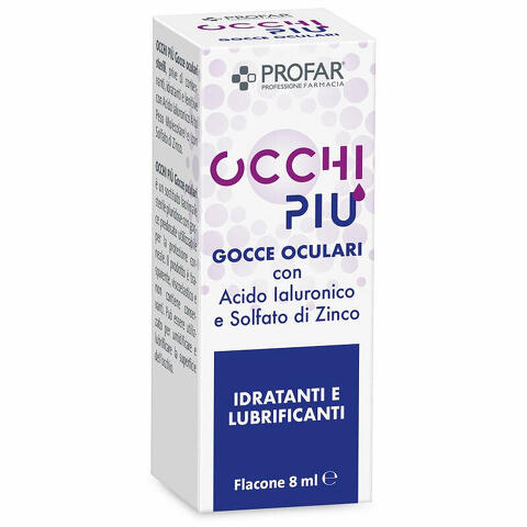 Gocce oculari  occhi piu' multidose acido ialuronico e solfato di zinco idratanti e lubrificanti 8 ml