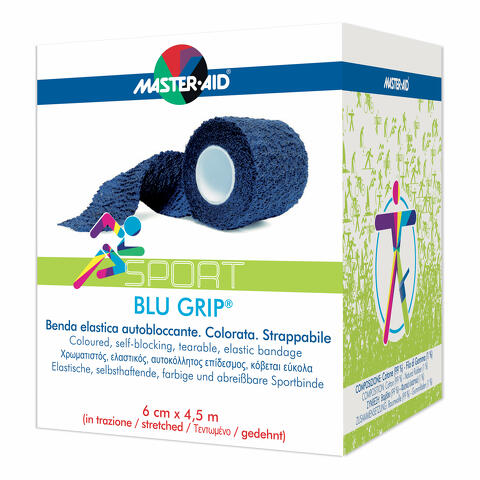 Benda elastica autobloccante maxxam blu grip 6x450 cm