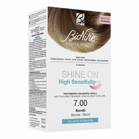 Shine on high sensitivity plus biondo 7,00 rivelatore in crema 75 ml + crema colorante 50 ml