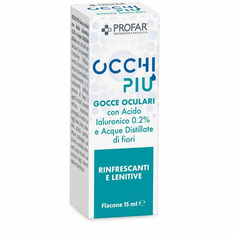 Gocce oculari  occhi piu' acido ialuronico 0,2% e acque distillate di fiori 15 ml