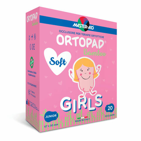 Cerotto oculare ortopad cotton girls occlusore per terapie ortottiche junior 5x6,7 cm 20 pezzi