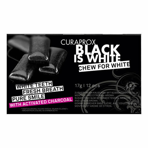 Black is white to go chewing gum sleeve 12 pezzi