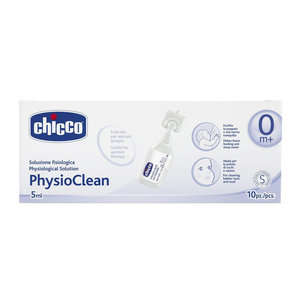 Chicco - Flaconcini monouso per la deterzione e la protezione del naso - PhysioClean - Fisiologica Sterile - Flaconcini da 5ml