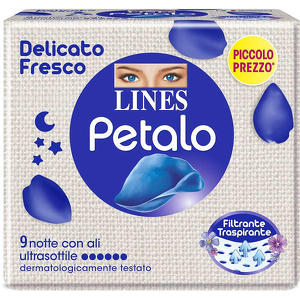 Lines - Petalo Blu - Assorbente notte 9 pezzi