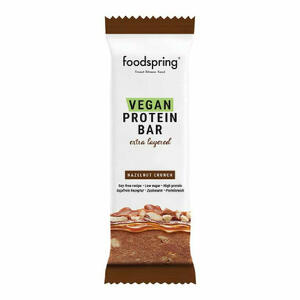 Foodspring - Vegan Protein Bar - Barretta proteica vegana multistrato nocciola croccante 45 g