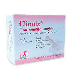 Clinnix - Trattamento unghie 2 flaconi 15 ml + 2 pennelli applicatori